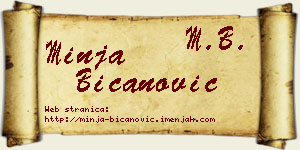 Minja Bicanović vizit kartica
